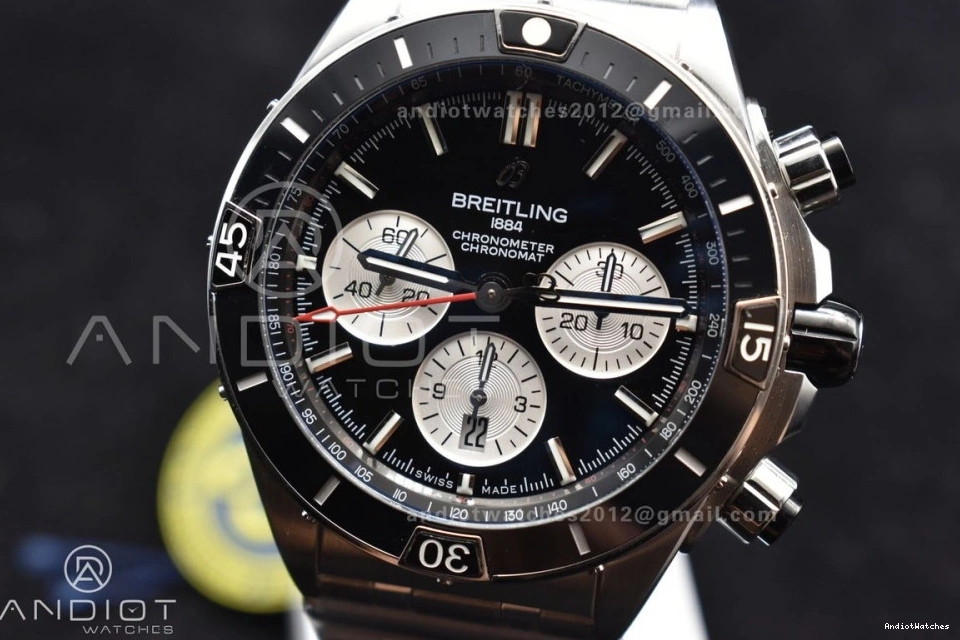 B01 Edition 1:1 BLSF 44mm Bracelet Black A SS on Sustainable Chronomat Dial 586 Best SS 0410